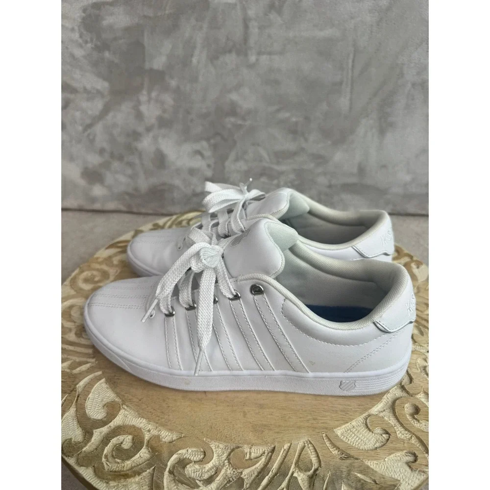 K Swiss Classic‎ White Leather Lace Up Low Top Men's Sneakers Shoes Size 10